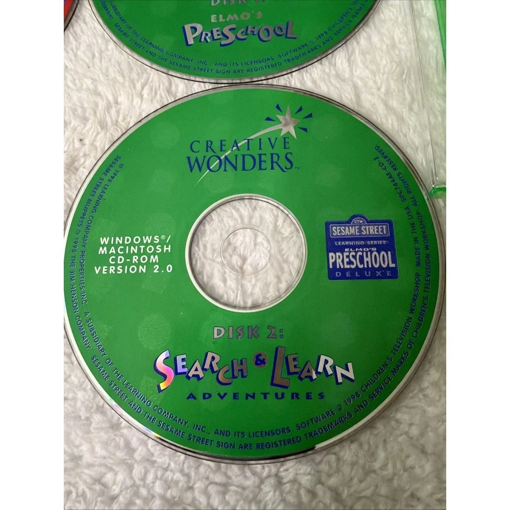 Sesame Street Elmo's Preschool & Toddlers Deluxe 4 PC CD ROM HTF Creative Wonder